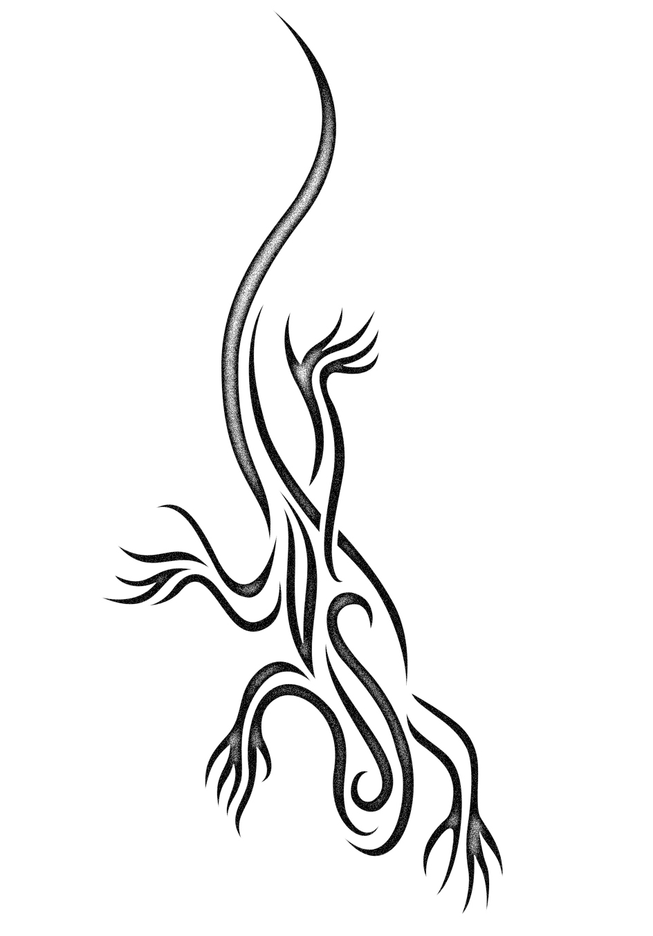 A Tribal Lizard Tattoo Design