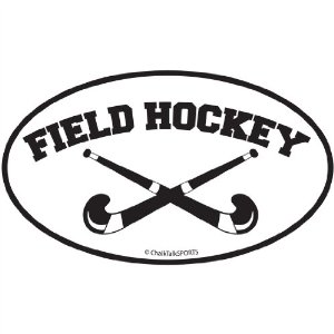 Amazon.com : Field Hockey Crossed Sticks Oval Car Magnet (Black ...