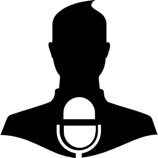 Press release symbol of a man with a microphone Icons | Free Download