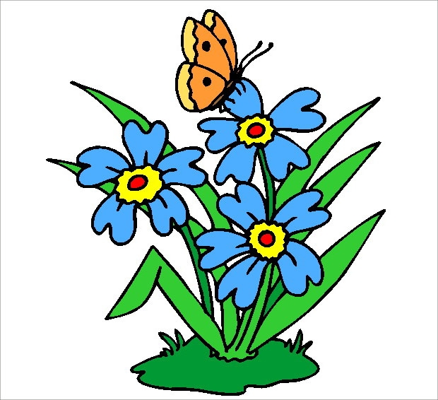 Colorful Butterfly On Flower Clipart