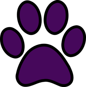 Purple paw print clipart