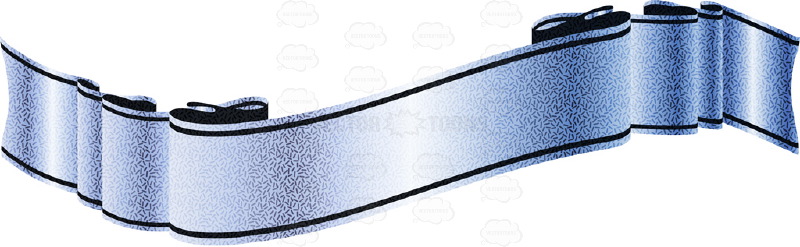 Cartoon Clipart: Blue Shiny Reflective Blank Banner Ribbon