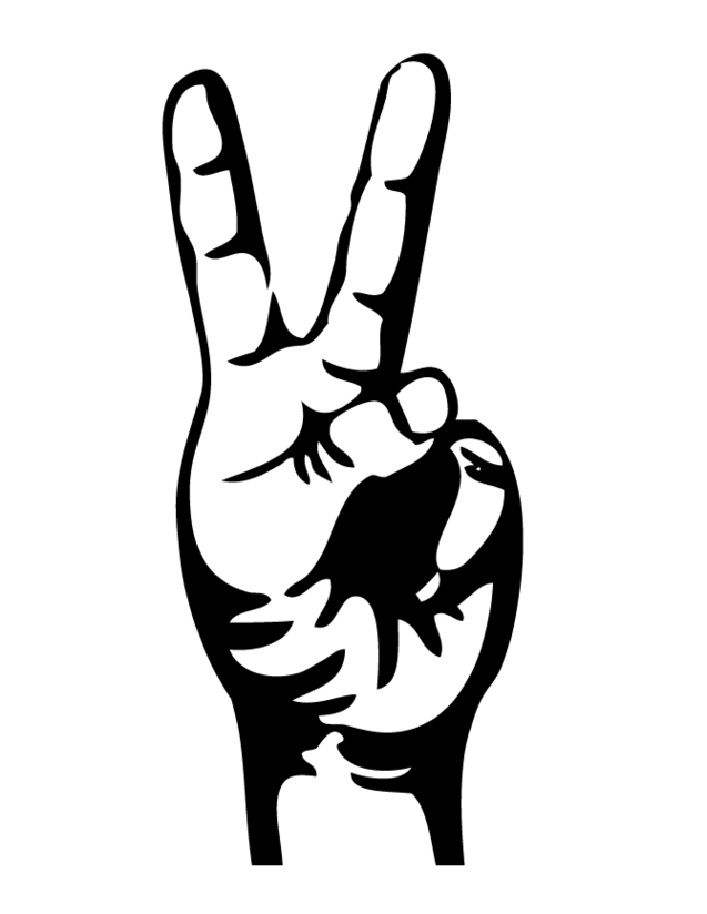 Peace sign fingers clipart