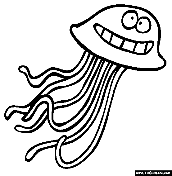 Jellyfish Coloring Page | Free Jellyfish Online Coloring