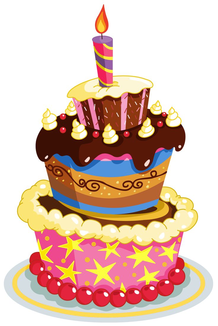 Image of Birthday Cake Clipart #10525, Cake With Candles Happy ...