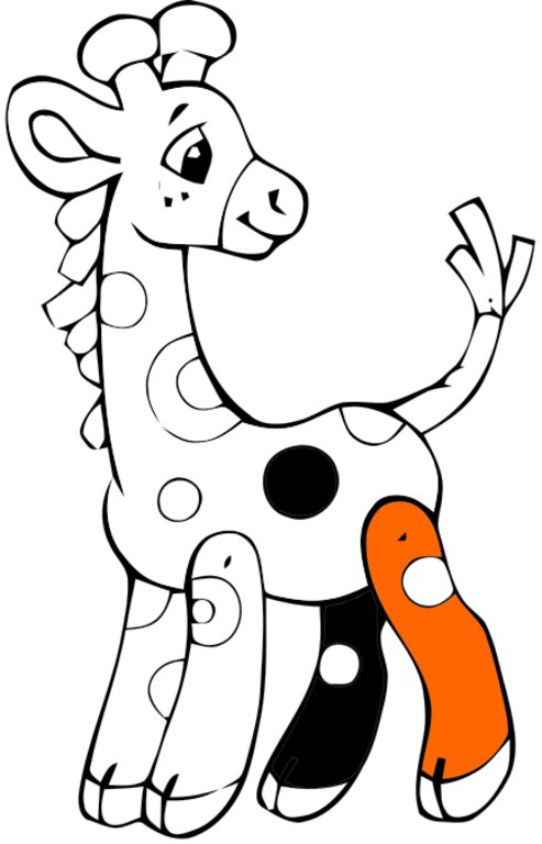 Online coloring pages - Baby Giraffe