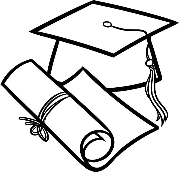 How to Draw Diploma and Graduation Cap Coloring Pages | Color Luna