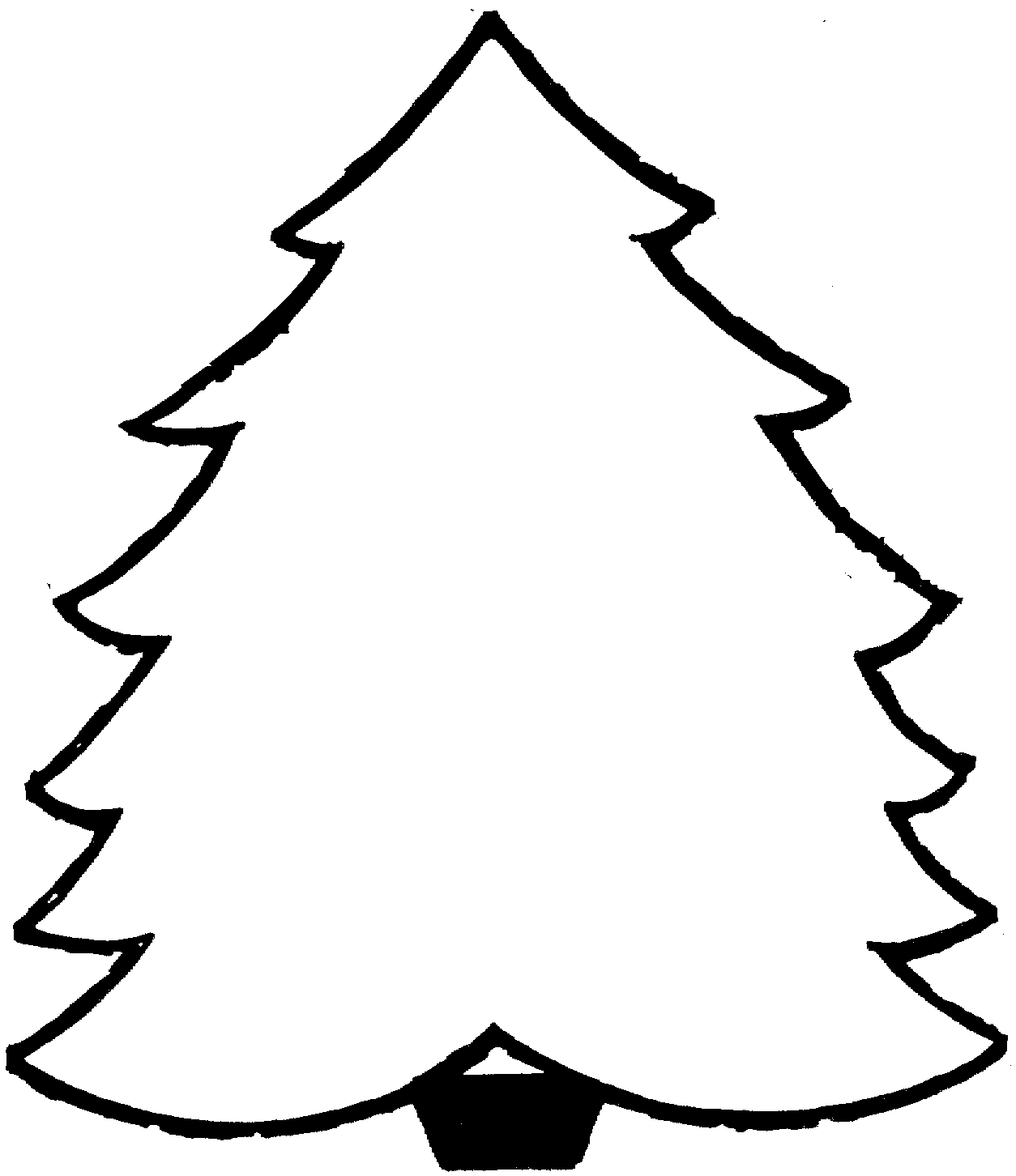 Plain Christmas Tree Coloring Page - Printable Free Coloring Pages