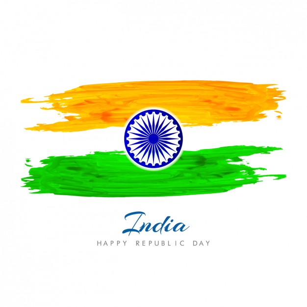 Hand painted background with indian flag Vector | Free Download
