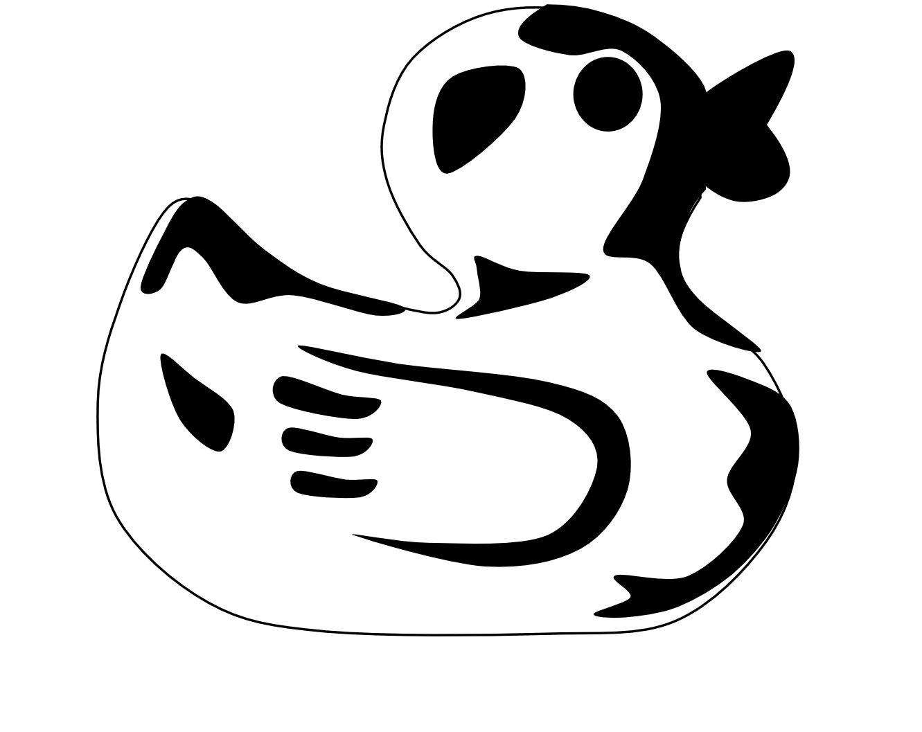 clipart black and white duck - photo #25