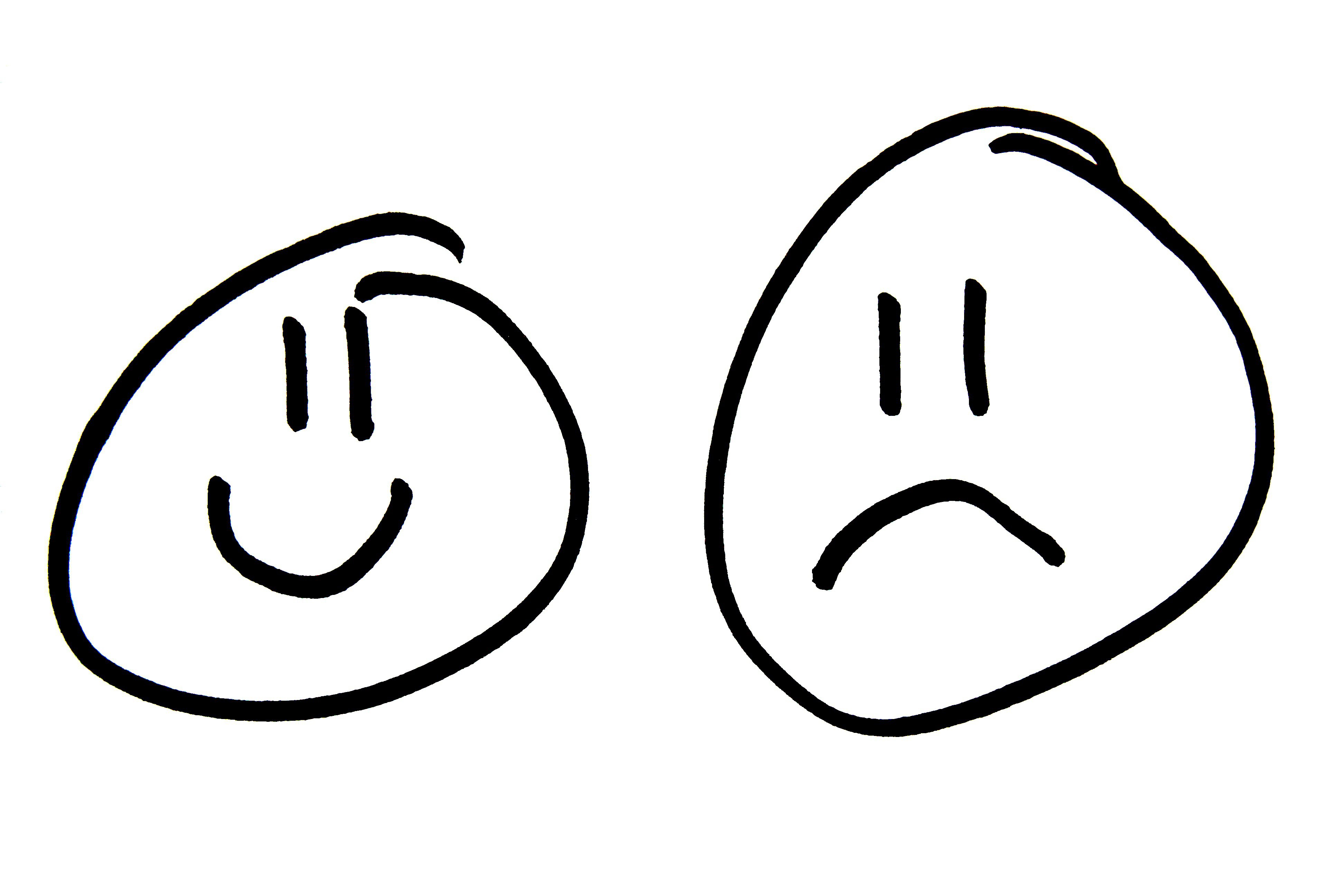 Happy and sad face clip art