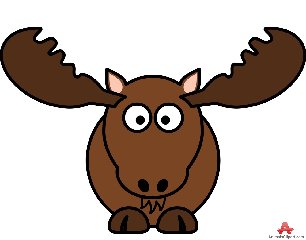 Cartoon Moose with Large Horns | Free Clipart Design Download