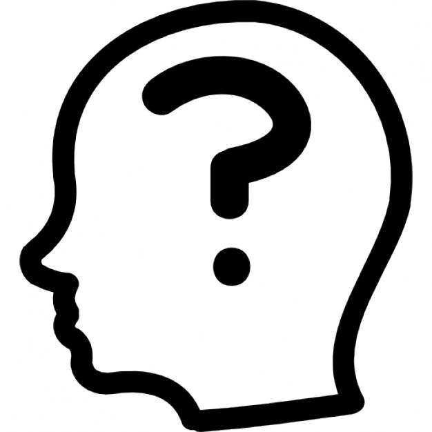 Question mark inside a bald male side head outline Icons | Free ...