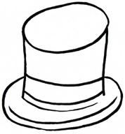 Snowman hat clipart black and white