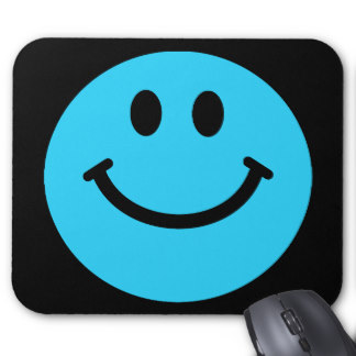 Blue Smiley Face Mouse Pads | Zazzle