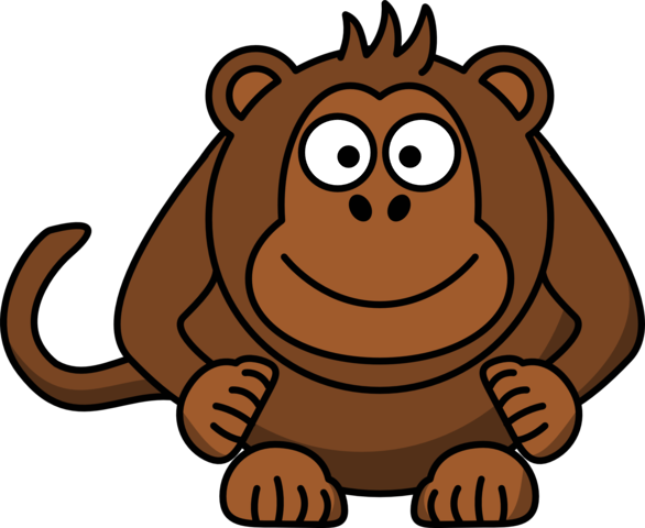Public Domain Clip Art Image | Illustration of a cartoon monkey ...