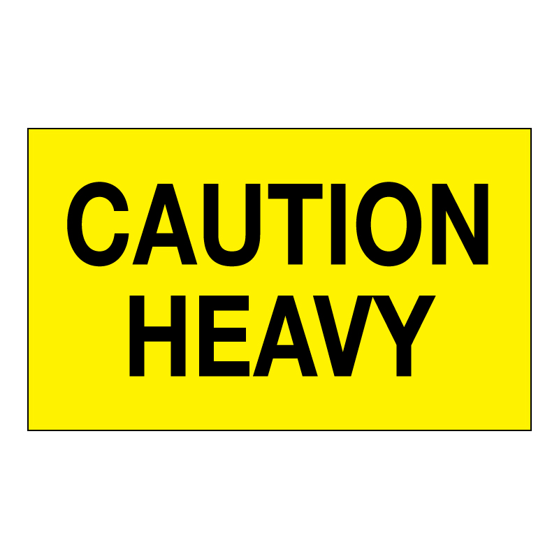 Triangle Label - 3 x 5" - Caution Heavy Labels