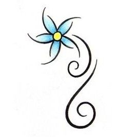 Ellenslillehjorne Simple Flower Tattoo