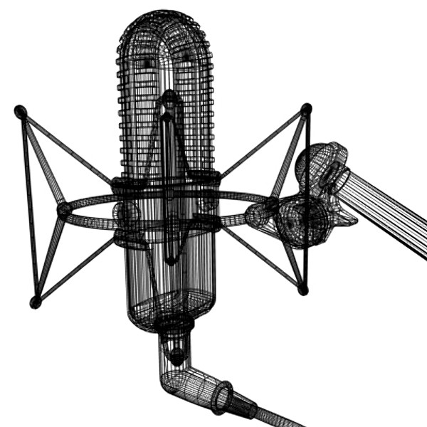 3d model modern microphone stand samson