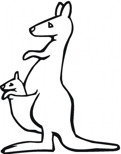 kangaroo clipart black and white - photo #29