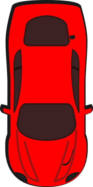 Red Car - Top View - 270 Clip Art - vector clip art ...