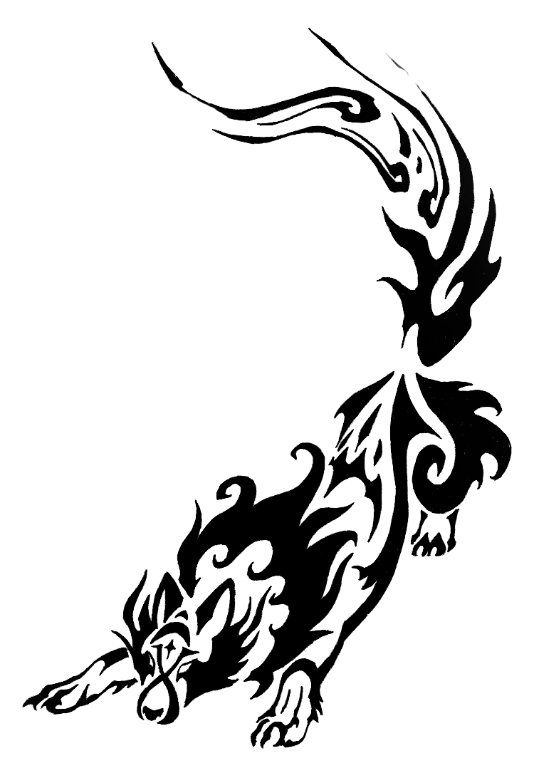 deviantART: More Like Flame Wolf Tattoo Design by ...