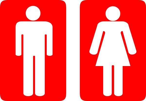 Red & White Toilet Sign Clip Art - vector clip art ...