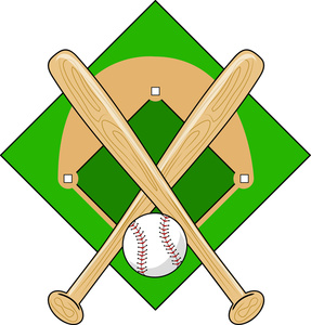 Baseball Clipart Image - Baseball Graphic with Two Baseball Bats ...