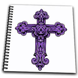 Purple Decorative Religious Cross - Drawing Book 8 X 8 ...