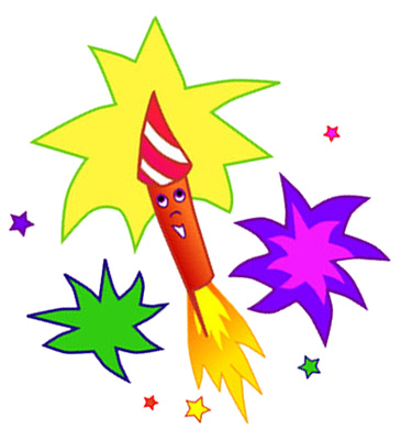 Cartoon Fireworks Clip Art: Party Rocket Firecrackers | Just Free ...