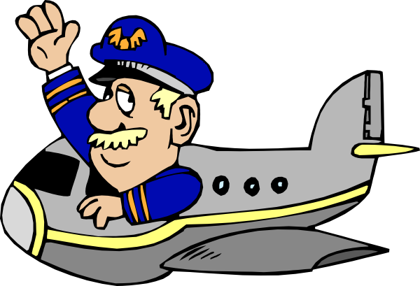 Pilot Flying Airplane Clip Art - vector clip art ...