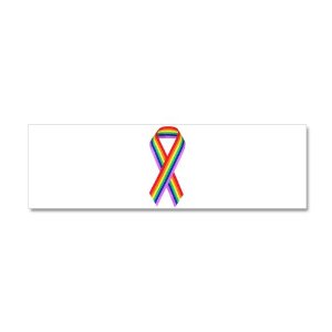 21 x 7 Wall Vinyl Sticker Gay Pride Rainbow Ribbon ...