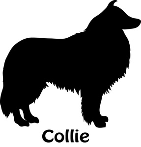 Collie Clipart Image - Silhouette Of A Collie Dog