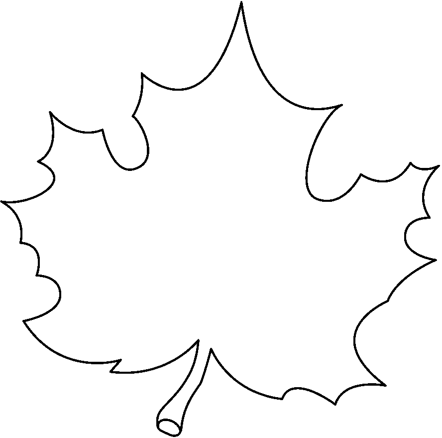 Autumn leaf clipart black and white