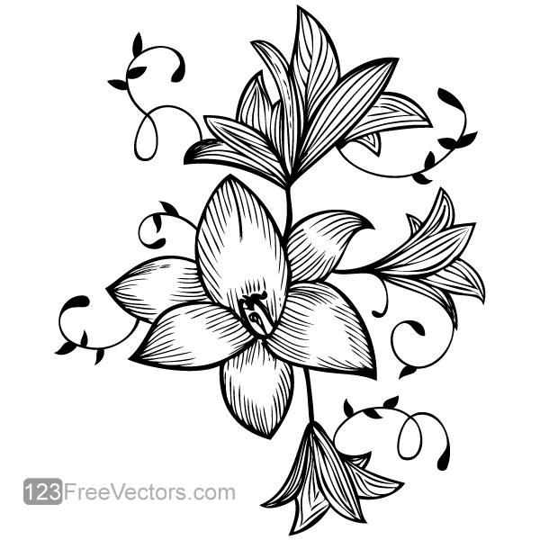 Graphic flower vector