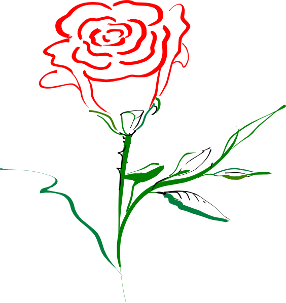 Simple rose clipart outline