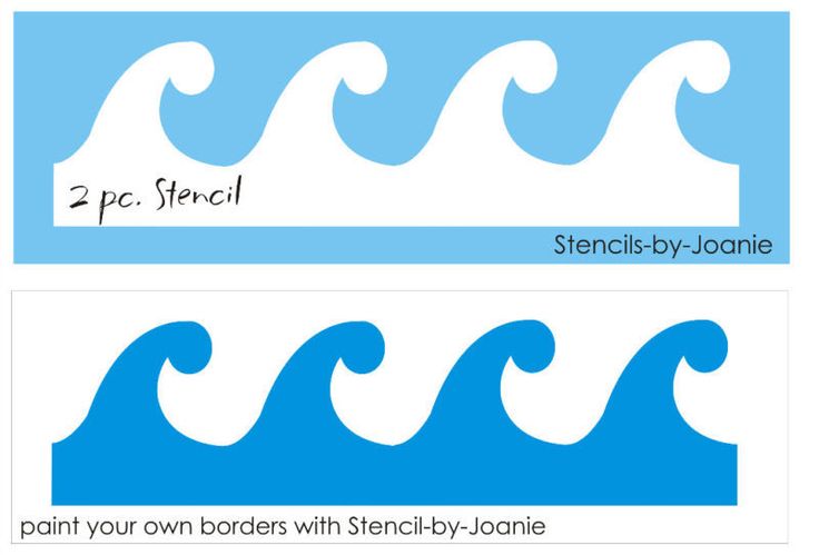 Best Photos of Ocean Wave Border Stencil - Free Ocean Wave Stencil ...