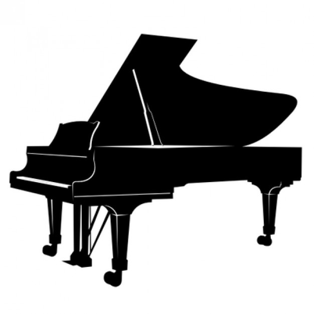 Musical piano silhouette in black color Vector | Free Download