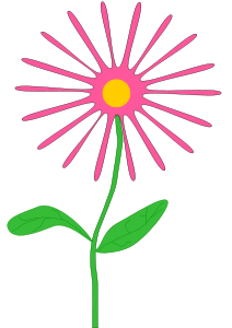Whimsical pink flower Clipart, vector clip art online, royalty ...