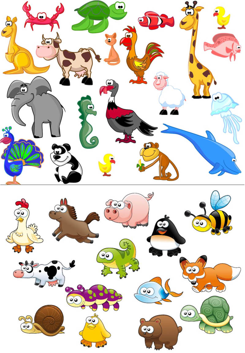 Funny Cartoon Animals Vector: Cartoon Animals Pictures - ClipArt