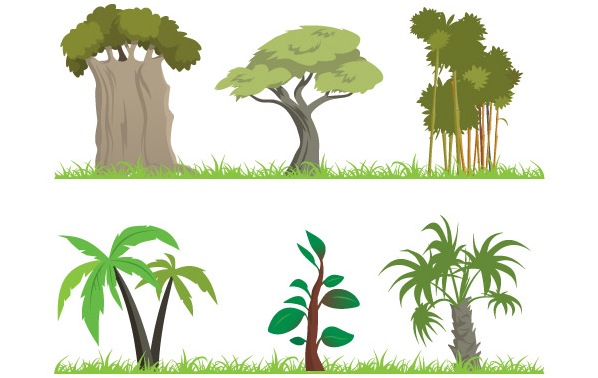 Cartoon Jungle Trees