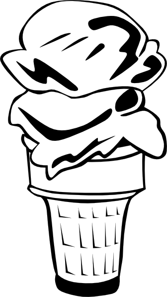 free ice cream clipart black and white - photo #36