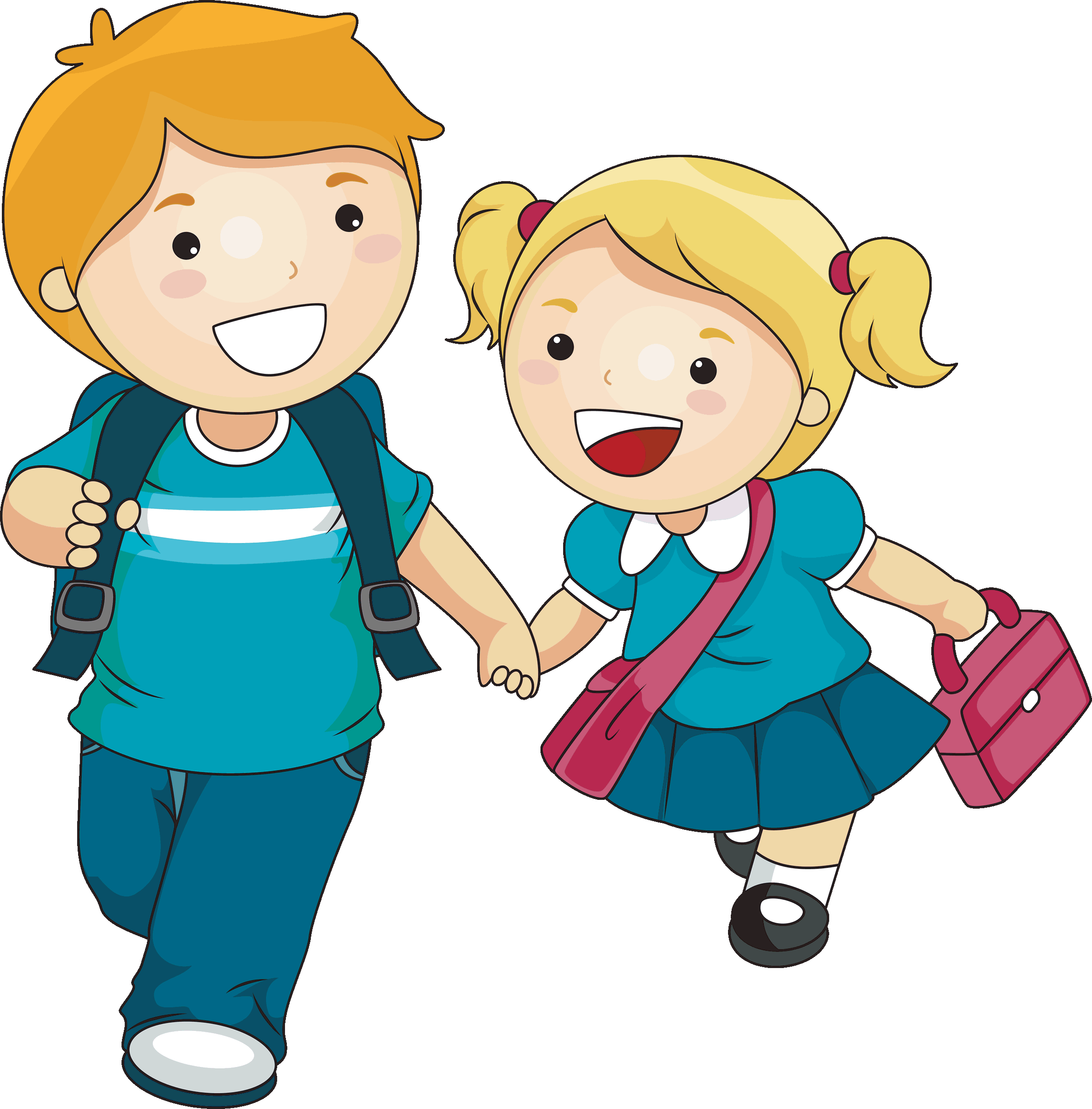 Kids Going To School Clipart