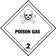 D.O.T. Poisonous Material Label for Hazardous Materials - Class 6