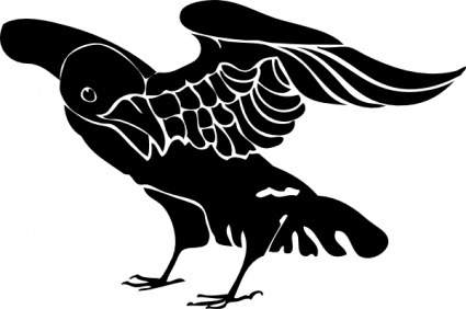 Black Crow clip art vector, free vector graphics