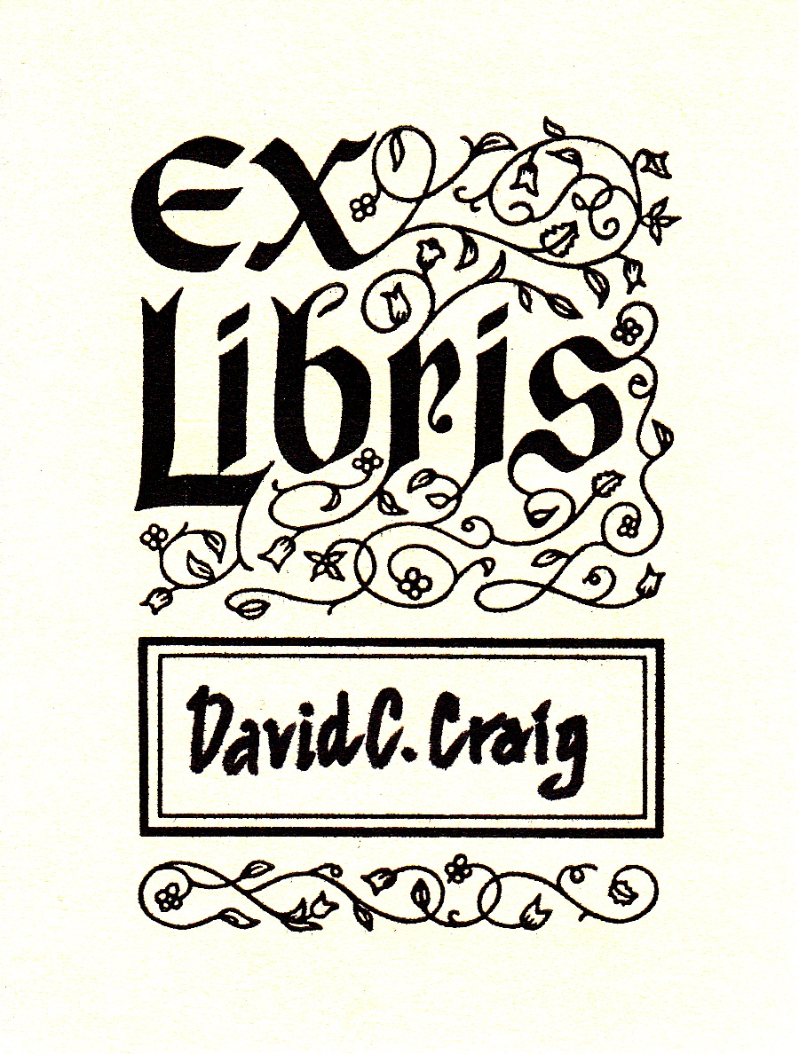 David Cobb Craig: From My Collection of Bookplates--Black-and ...