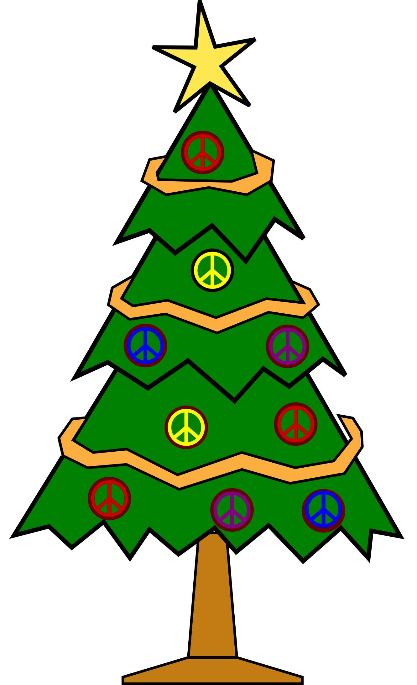 Xmas Christmas Tree 112 Peace Symbol Sign Christmas Clip Art ...