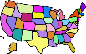 Cartoony Colored Usa Map Clip Art - vector clip art ...