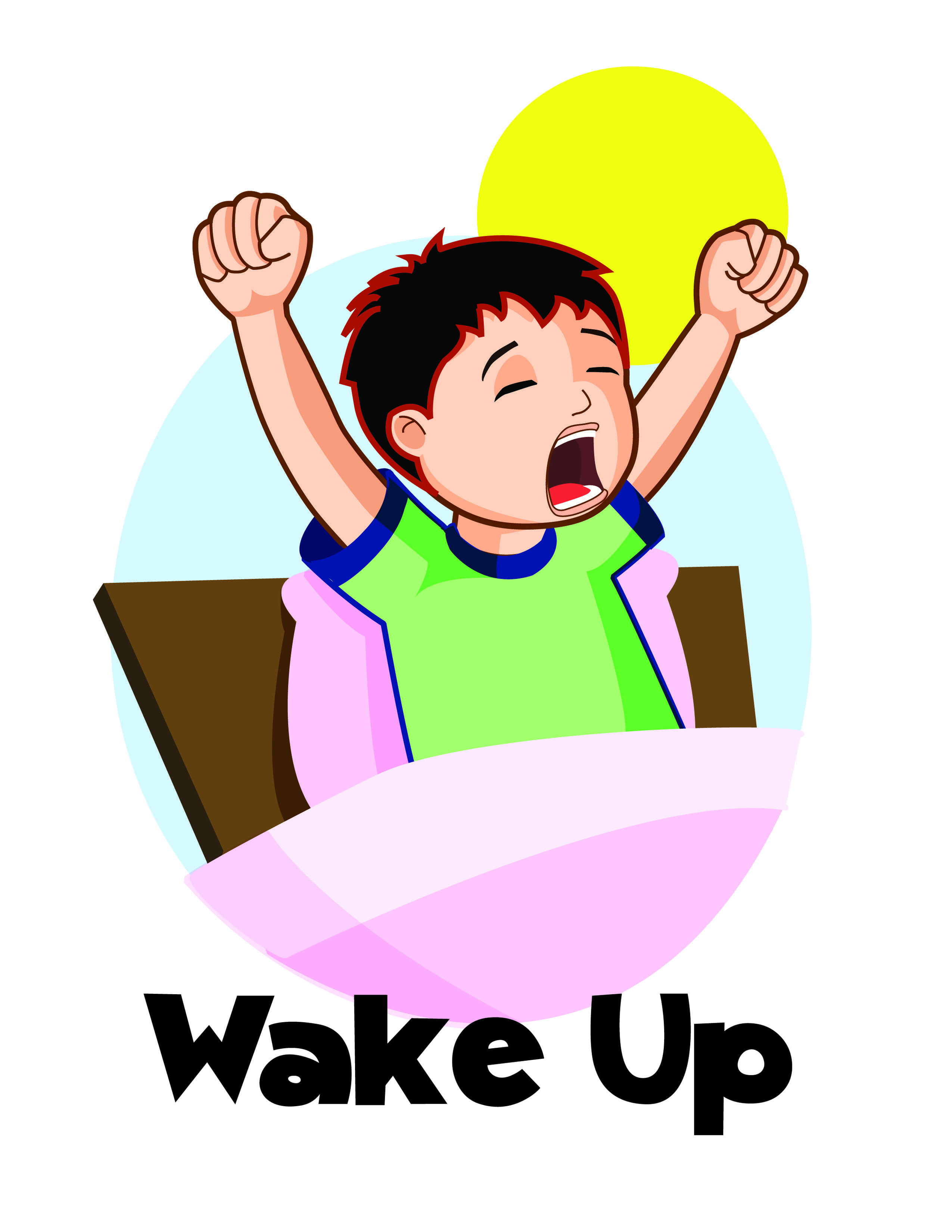 35+ Kid Waking up Clipart