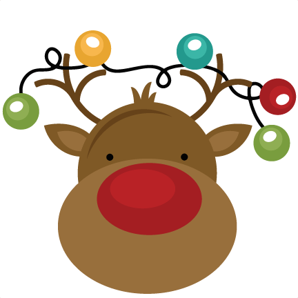 Cute santa and reindeer clipart